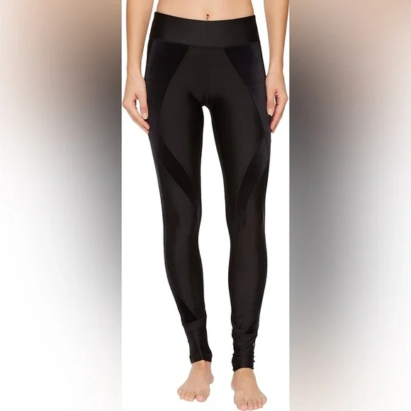 Puma “Explosive Tights” | Black Leggings w/ Velvet Side Accents | Size Medium - Picture 8 of 10